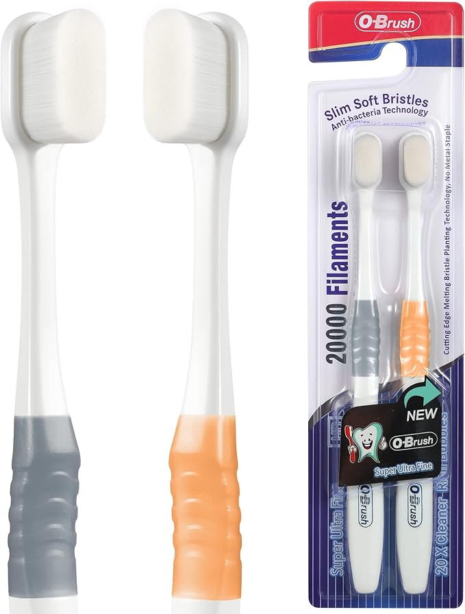 B Rush Extra Soft Toothbrush, Ultra Soft Toothbrush for Sensitive Gums, 20k Nano Floss Bristles Soft Toothbrushes for Pregnant Women, Elderly and Gum Sensitivity, Oral Care Brushes,Pack of 2