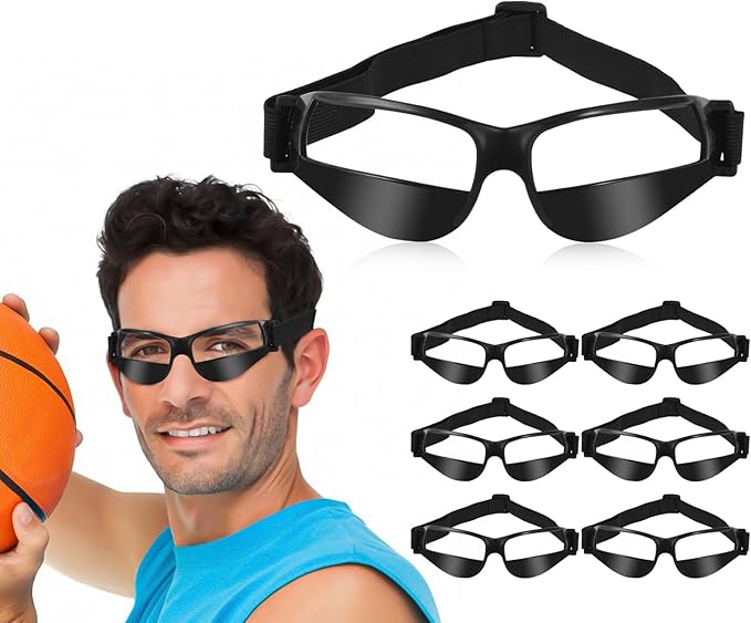 7 Pack of Basketball Dribbling Goggles，Basketball training,Aid Training Equipment for Improving Court Vision，Adjustable Basketball Sports Training Glasses，Improves ball handling-StrideForce Fitness
