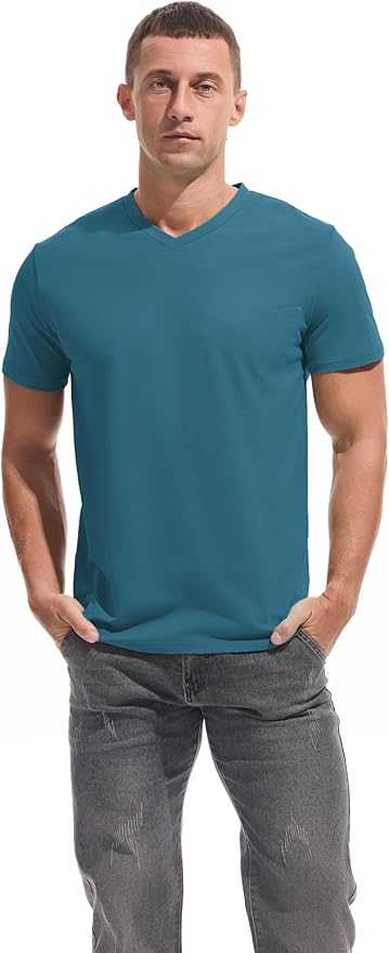 VEIISAR Premium V Neck T Shirts for Men - Modern Fitted Tees Vneck Undershirts-StrideForce Fitness