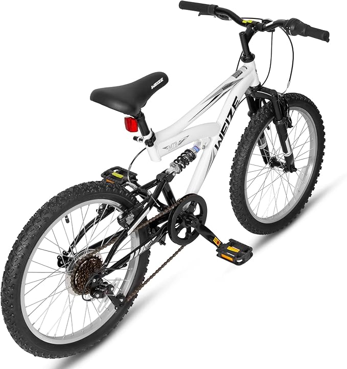 WEIZE Kids Mountain Bike, 20 inch Kids' Bicycles for 6-11 Years Old Boys Girls with Dual Full Suspension, 6 Speeds Drivetrain, High-Carbon Steel Frame, Ideal for Young Riders and Adventurers-StrideForce Fitness