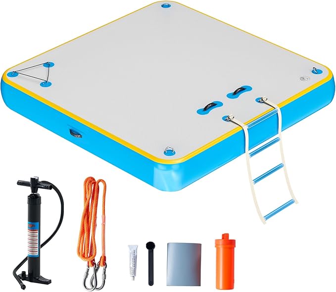 Specraft Inflatable Floating Dock, Non-Slip Air Dock Platform loating Island Raft with Rope Ladder for Pool Lake Beach Ocean-StrideForce Fitness