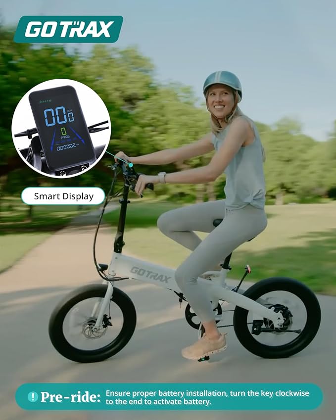 Gotrax 20" Folding Electric Bike with 40Miles (Pedal-assist1) by 48V Battery, 20Mph Power by Peak 500W, Adult Electric Bicycle with 5 Pedal-Assist Levels& LCD Display, Suitable for Commuting-StrideForce Fitness