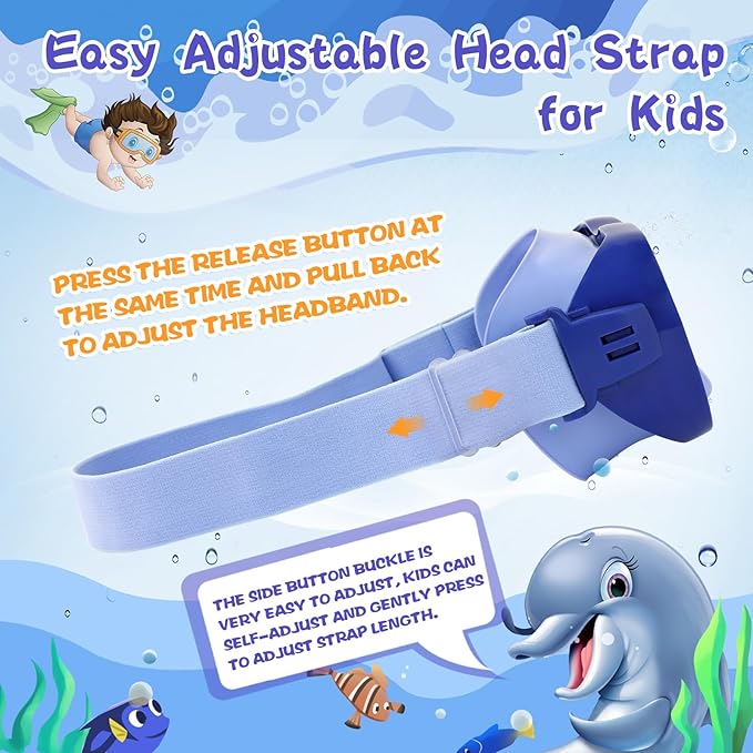 Kids Swim Goggles with Nose Cover, Anti-Leak Swim Mask with Elastic Fabric Strap, UV Protection Swimming Goggles for Kids-StrideForce Fitness
