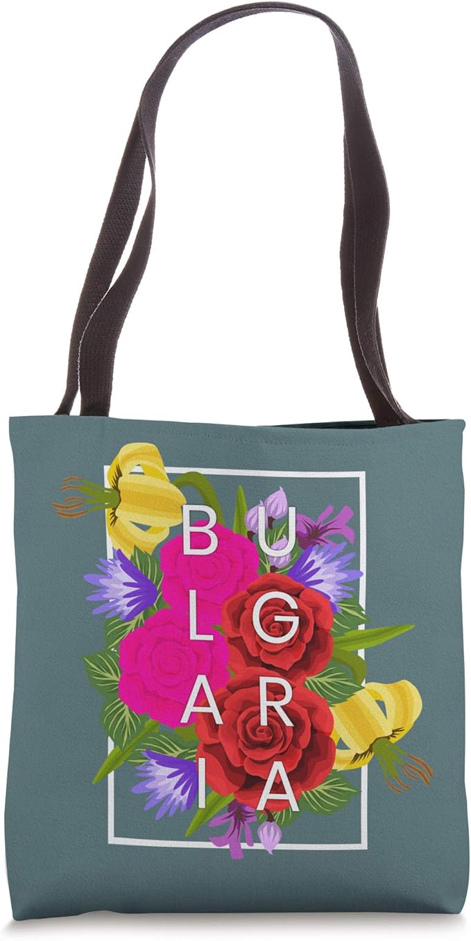 Flowers of Bulgaria Word Art - Bulgarian Pride Tote Bag-StrideForce Fitness
