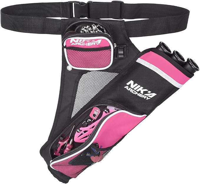 Archery Arrow Quiver Holder, 3-Tubes Hip Quiver Arrow Bag with Adjustable Belt for Youth & Adults Arrows Hunting Target Practicing-StrideForce Fitness
