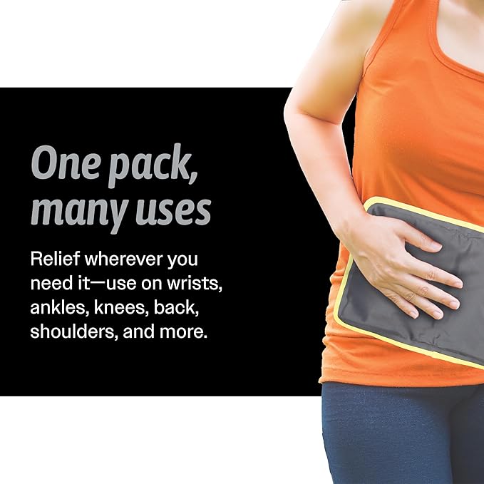 Hot & Cold Reusable Gel Packs (Medium, 2 Pack) Flexible Soft Compress - Ice & Heat Therapy for Injuries, Back, Shoulder, Hip, Knee, Joint Pain, Swelling, Bruises, Post Surgery - Sport Temp-StrideForce Fitness