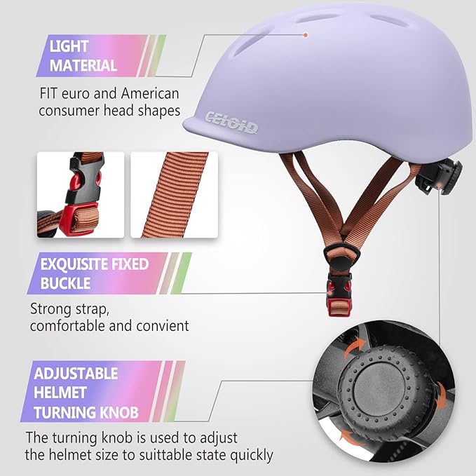 Kids Bike Helmet,Toddler Cyling Helmets for Ages 5-8-9-10-12-14-16Years Youth Boys & Girls,Child Adjustable Multi-Sport Bicycle Skateboard Roller Skate Scooter Balance Skateboarding Helmet-StrideForce Fitness