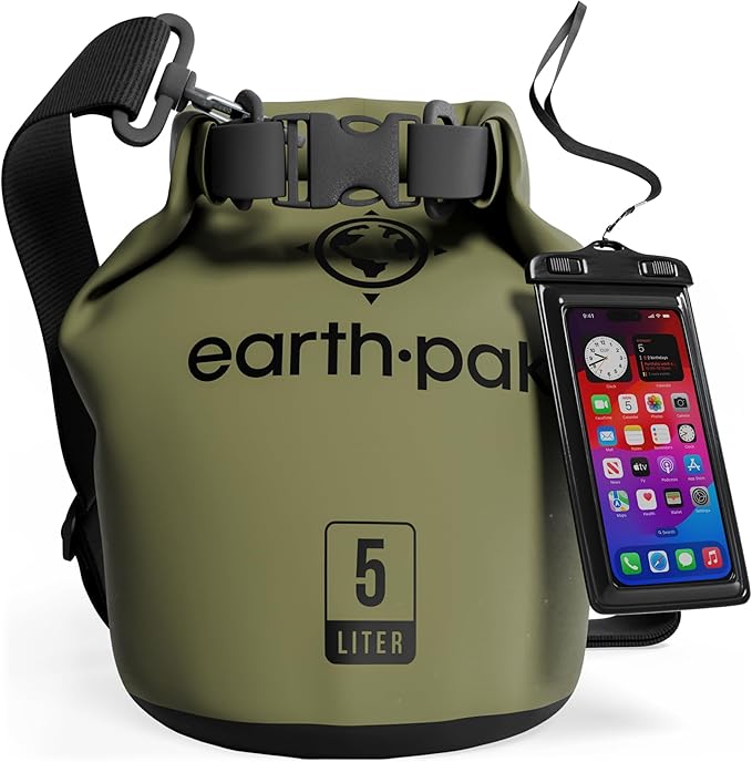 Earth Pak Waterproof Dry Bag - Roll Top Waterproof Backpack Sack Keeps Gear Dry for Kayak with Waterproof Phone Case-StrideForce Fitness