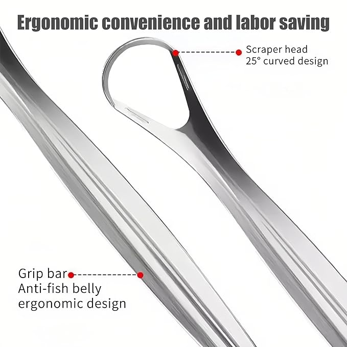 Four-person family set Premium Stainless Steel Tongue Scraper Set, 4 Pack Metal Oral Cleaners for Adults, Professional Dental Hygiene Tools, 5.8 Inch Length