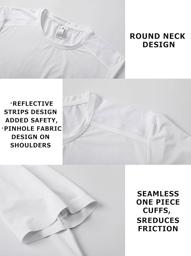 Mens Seamless Workout T-Shirts Lightweight Moisture Wicking Running Hiking Camping Tennis Pickleball Shirts for Men-StrideForce Fitness