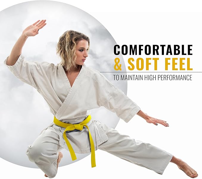 DXM SPORTS BJJ Jiu Jitsu Belt - Taekwondo Karate Belt - Martial Arts Uniform Ranking Judo Belt Double Stitched for Kids Adult-StrideForce Fitness