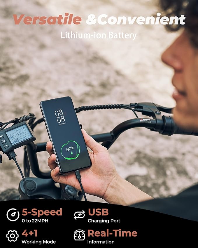 Electric Bike for Adults,16" Electric Dirt Bike with 750W Motor,22MPH 55 Miles PAS Range ebike,UL2849 Certified 374.4WH Battery USB Charging Commute Off Road Ebikes for Adults and Teens-StrideForce Fitness