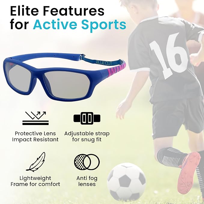 BLUE CUT Sports Protection Goggles, Photochromic Lenses Safety Glasses for Basketball, Pickleball and Outdoor Sports-StrideForce Fitness