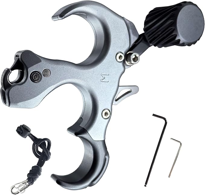 Compound Bow Aid Releaser with Wrist Straps and Adjustment Tool,Archery Release Aids with 3 Thumb Release Adjustable,Aluminum Alloy Aids.for Left and Right Handers.-StrideForce Fitness