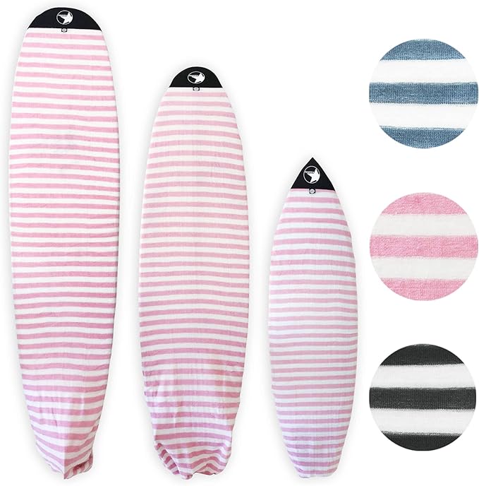 Surf Squared Surfboard Sock Cover and Paddleboard Cover - Lightweight Stretch Protective Surfboard Bag - Surfing Accessories - Shortboard, Longboard, Hybrid, Wakesurf, Standup Paddleboard SUP-StrideForce Fitness