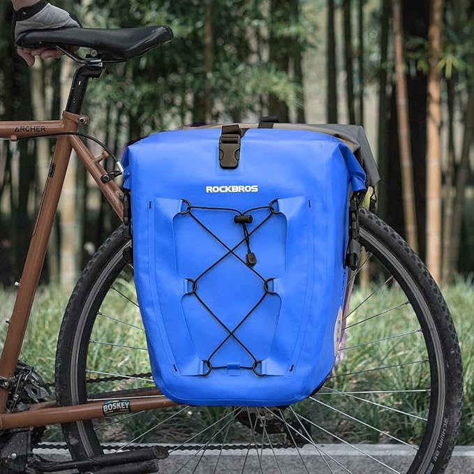 ROCKBROS Bike Panniers Waterproof Bike Rear Rack Bag Max 30L Large Capacity Bike Rear Panniers for Cycling Traveling Commuting-StrideForce Fitness