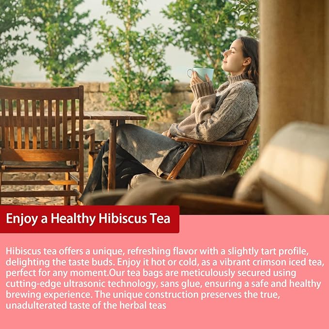 Samcci - Hibiscus Tea Bags, 50 Teabags - Premium dried hibiscus flower for tea - flor de jamaica natural - Non-GMO - Caffeine-free - Rich in Antioxidants & Support Digestion-StrideForce Fitness