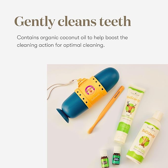 KidScents Slique Toothpaste by Young Living - 4 oz Tube - Gentle Dental Care for Kids - Premium Essential Oils - Citrus-Mint Flavor - Fights Plaque Removes Buildup and Stains - Fluoride and SLS Free