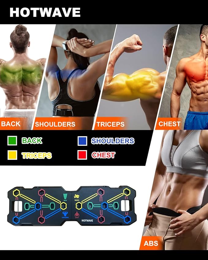 HOTWAVE Portable Workout Equipment with 20 Gym Accessories.Push