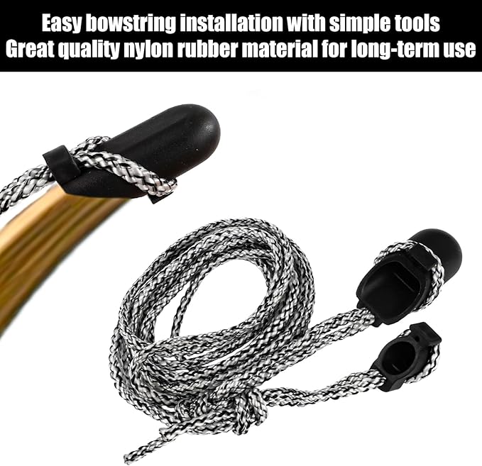 Archery Recurve Bow Stringer Tool, Heavy-Duty Nylon Safety Stringing Accessories for Recurve, Traditional, and Long Bows-StrideForce Fitness