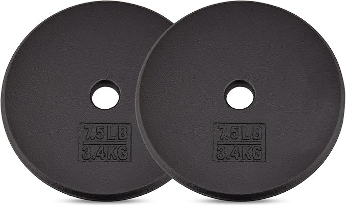 Yes4All Standard 1" Cast Iron Weight Plate - Ideal for Strength Training - Multiple Weight: 5LB to 25LB (Single & Set of 4)-StrideForce Fitness