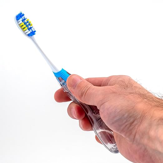 GUM Folding Travel Toothbrush, Compact Head + Tongue Cleaner, Soft Bristled Travel Toothbrushes for Adults, 2ct (Pack of 6)