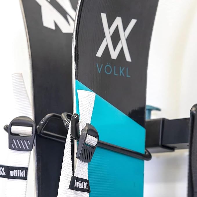 StoreYourBoard Lone Peak Ski Storage Rack, Wall Mount Organizer Holds 5 Pairs of Skis and Poles, Supports 300 lbs, 46 in x 8 in x 3.5 in-StrideForce Fitness