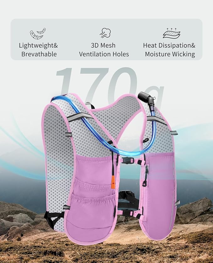ECOHUB Running Hydration Vest Backpack,Lightweight Breathable Pack with 2L Water Bladder Bag Daypack for Hiking Trail Running Cycling Race Marathon for Women Men-StrideForce Fitness