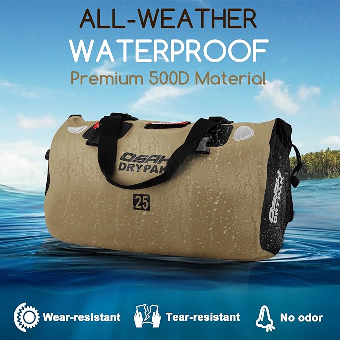 Waterproof Duffel Bag - Motorcycle Dry Bag Tail Bag with Large Storage Space, Waterproof Luggage Duffle Bags with Outer Mesh Zipper Pocket for Camping, Kayaking, Fishing & Traveling-StrideForce Fitness