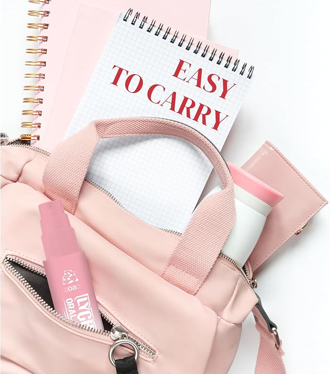 Oral Spray for Adults, Mouth Freshening Spray, Portable Peppermint Oral Freshener, Alcohol & Fluoride-Free Oral Care Mouth Spray, Travel, Dates, Office, Dry & Bad Breath,0.5fl.oz (Pink/Purple)