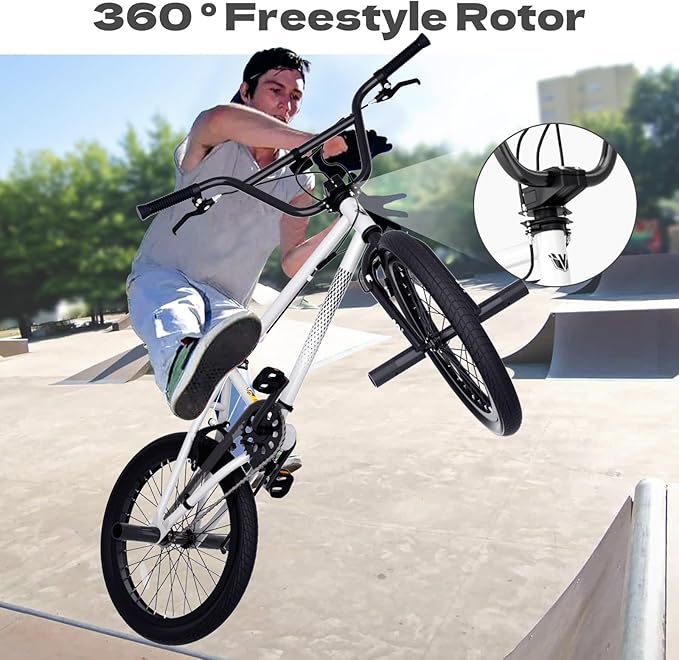 67i Boys BMX Bike 18/20 Inch Ages 8-12 Kids Bicycle with Front Rear U Brake Adjustable Seat Iron Fork 2.09" Wide Tires-StrideForce Fitness