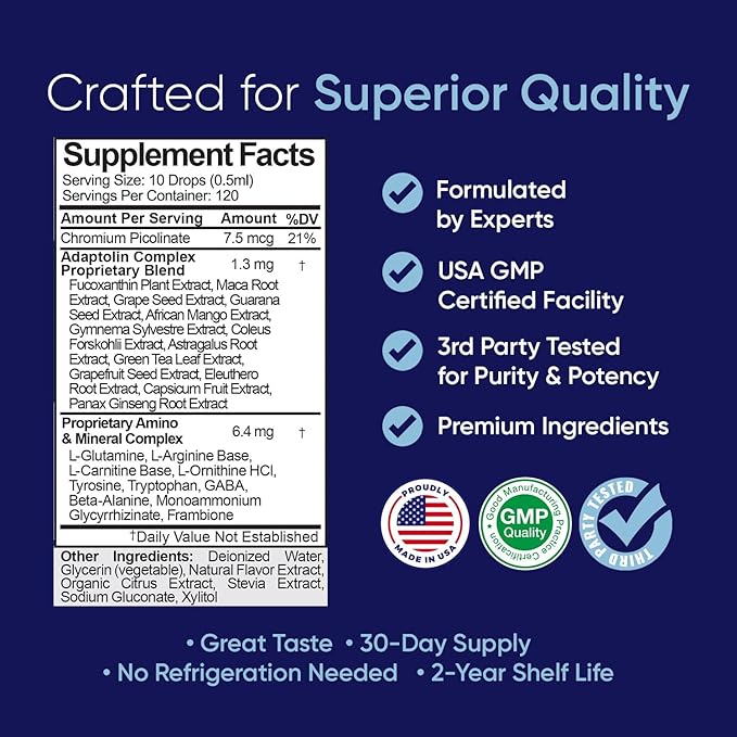 Complex Diet Drops – Best Natural Drops for Men and Women (1 Bottle, 2 fl oz) - 30 Day Supply-StrideForce Fitness