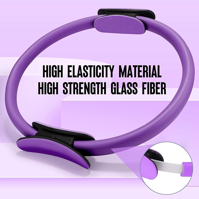 Pilates Ring Fitness Circle 14" Yoga Rings Magic Circle with Dual Padded Handles for Toning Arms, Thighs/Legs & Core，Home Exercise Equipment ﻿-StrideForce Fitness