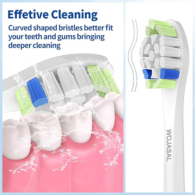 Replacement Toothbrush Brush Heads Compatible with Philips Sonicare Electric Toothbrushes with Click-on System Dupont Bristles for Optimal Plaque Remove, Pack of 10, White