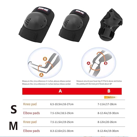 Youth/Kids Knee Pads Elbow Pads Wrist Guards Protective Gear Set for 3-15 Years Child Roller Skates, Skateboard, Cycling, Inline Skating, BMX Bike, Balance Bike, Scooter Riding and Other Outdoor Sports-StrideForce Fitness