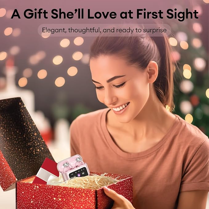 PAXA Stylish Open Ear Clip On Earbuds with Removable Diamond Earring, Clip On Headphones with LCD Touch Screen, Fashionables Open Ear Headphones for Women, Diamond Earring Rose Gold Earbuds-StrideForce Fitness