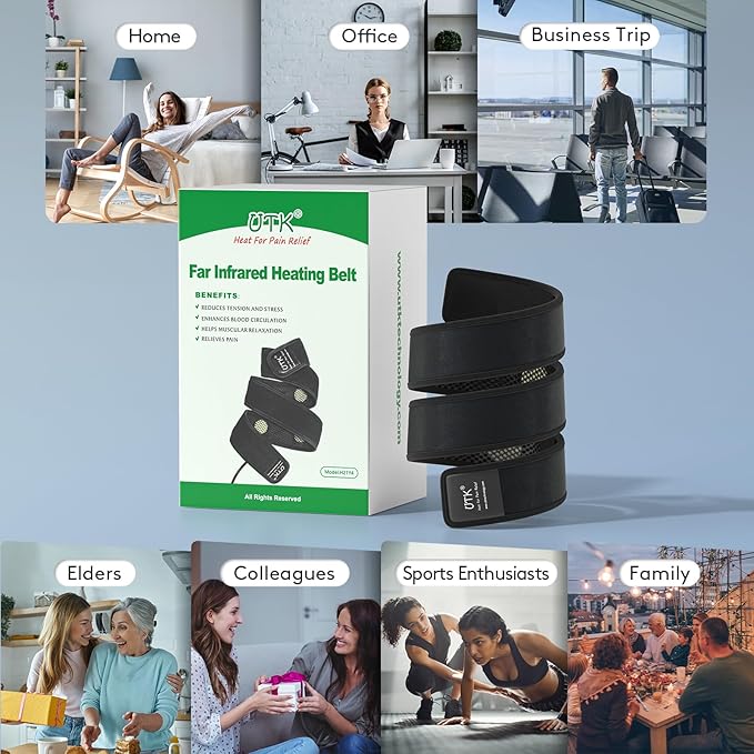 UTK Far Infrared Heating Pad, Heated Wrap with Jade for Arm Joint Elbow, Fast Heating, FSA-HSA Eligible, Hotter to 159℉, 4H Auto Off & Memory Function, 120" Extension Cord,Birthday Gifts for Men Women-StrideForce Fitness