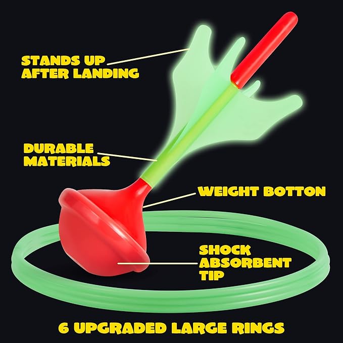 JOYIN Lawn Darts Game Set for Kids and Adults - Glow in The Dark Outdoor Lawn Games for Adults and Family, Soft Tip Darts Set for Kids Camping, Outside Yard-StrideForce Fitness