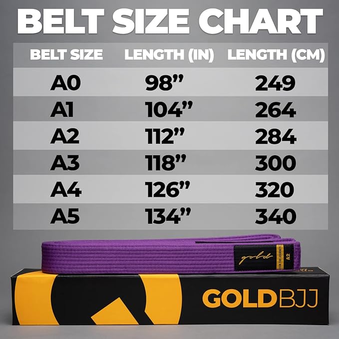 Gold BJJ Jiu Jitsu Belt - Premium Belts with Rank Bar for Stripes - IBJJF Competition Approved-StrideForce Fitness