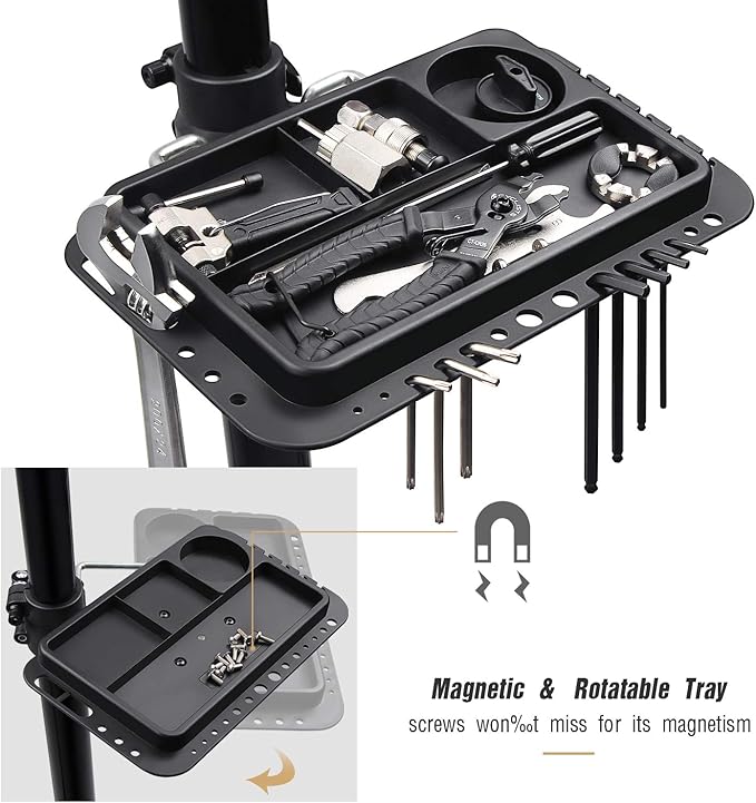 CXWXC Bike Repair Stand -Shop Home Bicycle Mechanic Maintenance Rack- Bike Workstands for Mountain Bike and Road Bike (rs100) (Black)-StrideForce Fitness