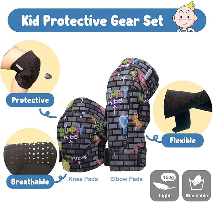 Soft-Style Kids Knee and Elbow Pads with Bike Gloves, Flexible Impact-Resistant Gear for Ages 2-11, Designed for Balance Bikes, Roller-Skating, and Skateboarding-StrideForce Fitness