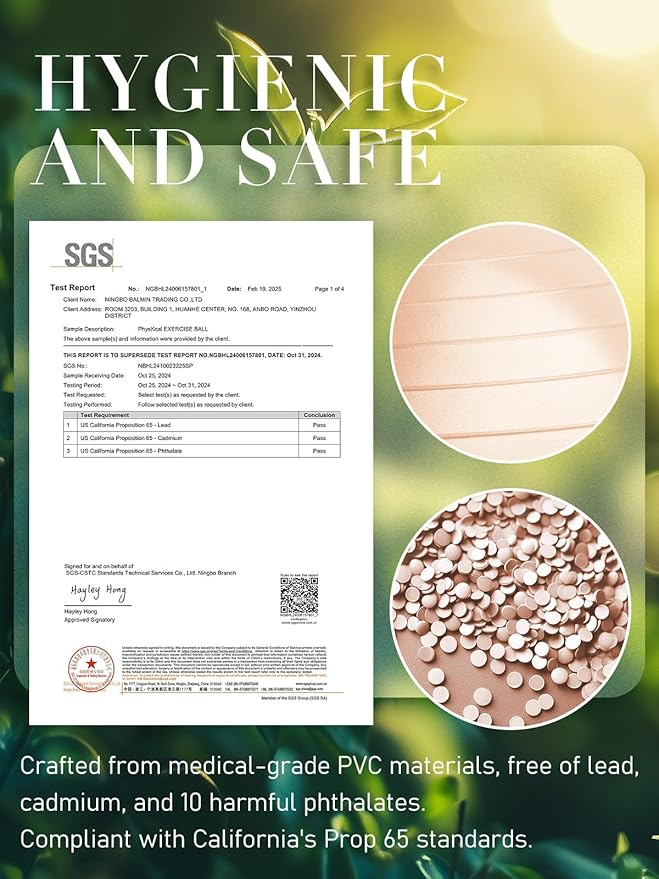 Yoga Ball for Exercise, Pilates Set, 4 Sizes Fitness Ball for Workout, Birthing, Pregnancy, Physical Therapy- Pump Included-StrideForce Fitness