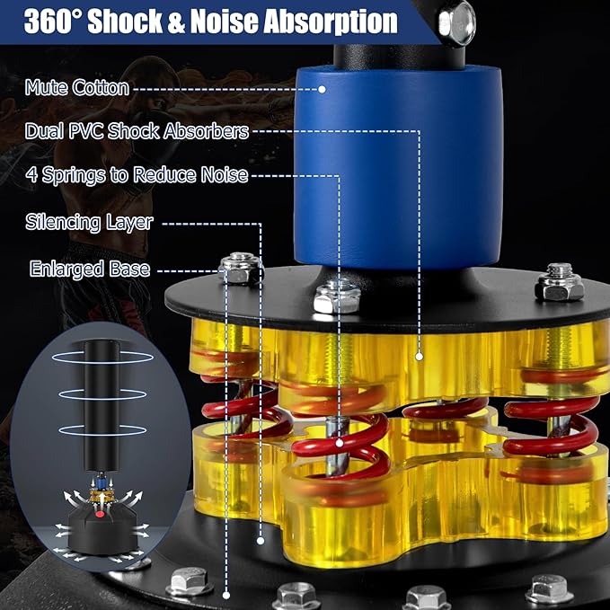 GYMAX Punching Bag, 68” Freestanding Boxing Bags with Gloves & Suction Cup Base, 220lbs Filled Punching Bag Stand for Adults, Kickboxing Bag for MMA Muay Thai Fitness-StrideForce Fitness