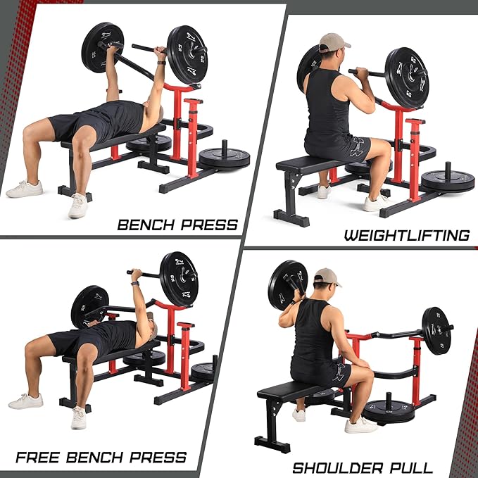 Chest Press Machine, Weight Bench Press Machine, Adjustable Flat Incline Bench with Independent Converging Arms, Multifunctional Bench Press Rack for Home Gym Equipment-StrideForce Fitness