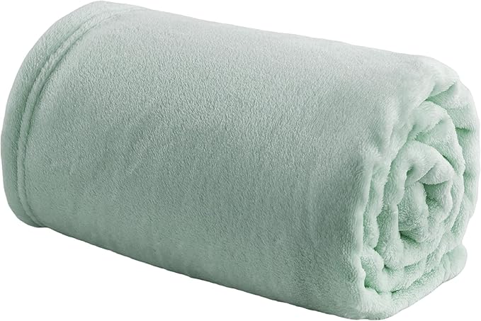 Bedsure Bedding Fleece Blanket for Girls and Boys - Soft Cozy Cute Small Throw Blankets for Travel, 43x55 Inches, Sage Green-StrideForce Fitness
