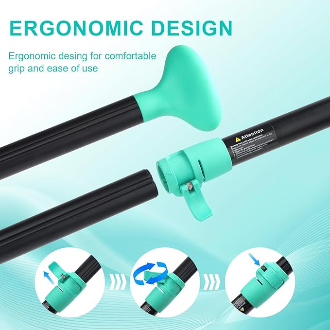 SUP Paddle, Stand Up Paddle Board Paddle Lightweight Adjustable 4-Piece Aluminium Kayak Paddles, Unique Lock Design Floating Alloy Shaft Paddle for Paddle Board-StrideForce Fitness