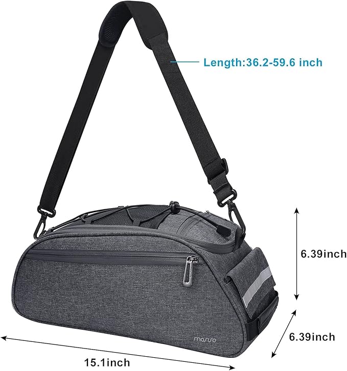 MOSISO Bike Rack Bag, Waterproof Bicycle Trunk Pannier Rear Seat Pouch Cycling Bike Carrier Backseat Storage Luggage Saddle Shoulder Bag-StrideForce Fitness