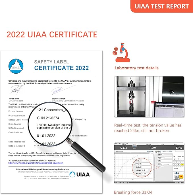 Heavy Duty Carabiner, 25kn(About 5620 lbs) Oval Carabiner Clip O-Shape Rock Climbing Carabiner Lightweight Caribeener for Climbing, Mountaineer, Aerial Work-StrideForce Fitness