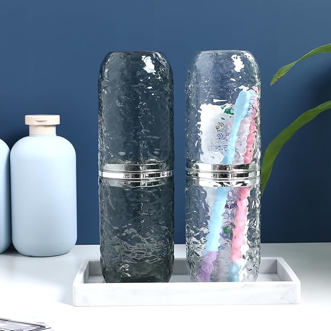 IMIKEYA 2 Pcs Toothbrush Holders Travel Toothbrush Case Toothbrush Cup with Cover Toothbrush Box for Home Travel
