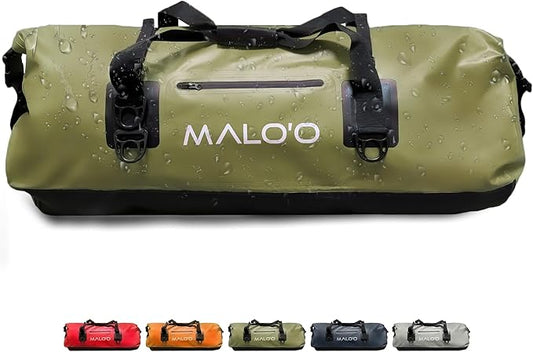 Malo'o Waterproof Dry Bag Duffel 40L/60L/100L, Roll Top Duffel Keeps Gear Dry for Kayaking, Rafting, Boating, Swimming, Camping, Hiking, Beach, Fishing - Internal & External Pockets and Molle Loops-StrideForce Fitness